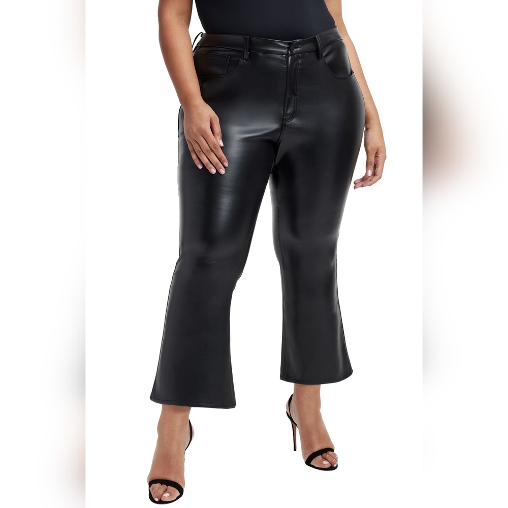 Good Legs Crop Faux Leather Mini Bootcut Pants Size 15
